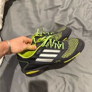 Adidas Men's Black and Green Soccer Indoor Shoes